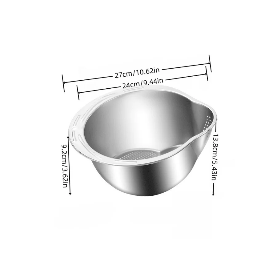 Bol passoire inox pour laver et égoutter le riz